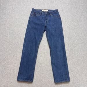Gap 1969 Vintage Straight Button-Up Jeans Men's 24 Blue Med Wash Mid Rise Ankle
